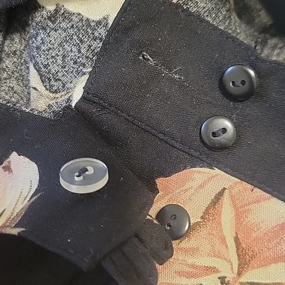 Express Vintage 90s Medium Grunge Cottagecore Midi Button Floral Skirt Roses - Picture 8 of 8